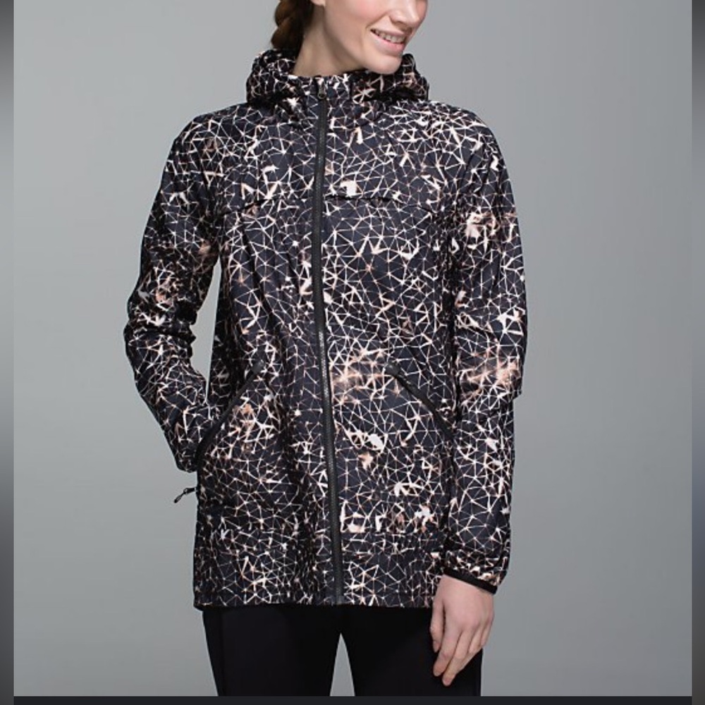 Geometric Black and White rain Jacket 4
